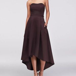 David's Bridal Strapless high-low dress/formal gown with pockets size 20